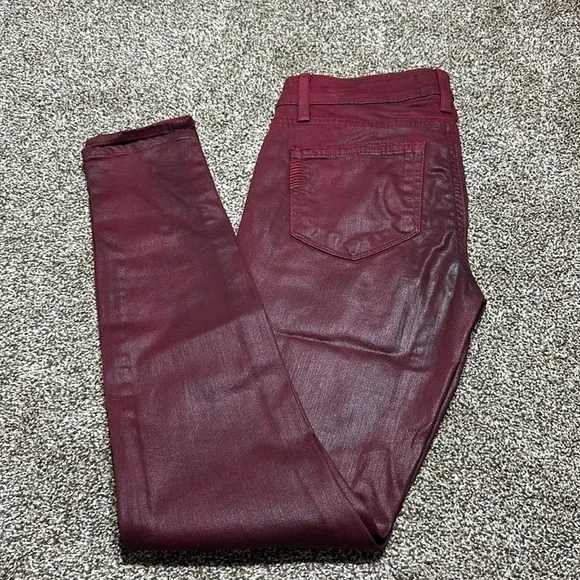 Paige verdugo ankle Shiraz silk coated skinny ankle jeans denim deep red wine - Picture 15 of 15